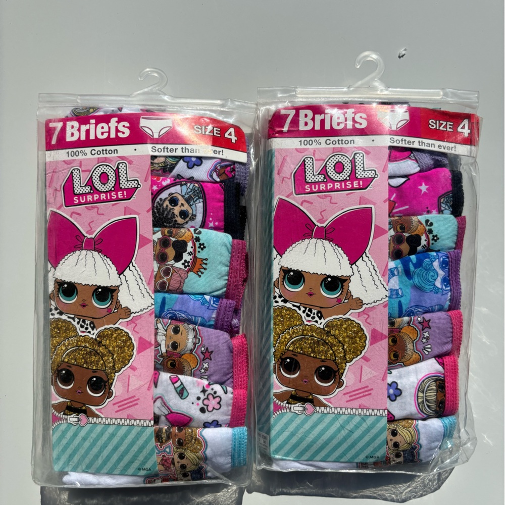 L.O.L. Surprise! Kids Briefs - Pink, Blue, Purple (Lot of 2 Packs)